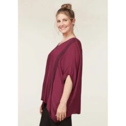 EQL Women's Embroidered EQ Stripe Top - Sangria -Tack Of The Day Store 644966 800 800