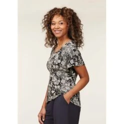 EQL Women's Allure Ecovero Short Sleeve Top - Black Eq Lace -Tack Of The Day Store 645302 800 800