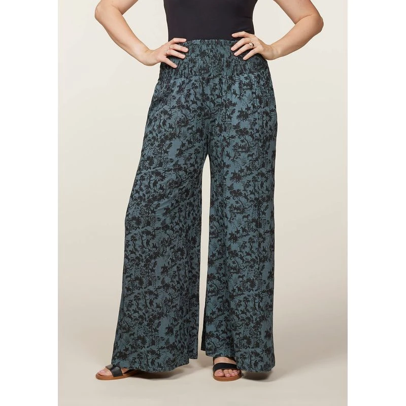 EQL Women's Soft Sweep Wide Leg Print Pant - Bluegrass Countryside 2 EQL Women's Soft Sweep Wide Leg Print Pant - Bluegrass Countryside - Image 2