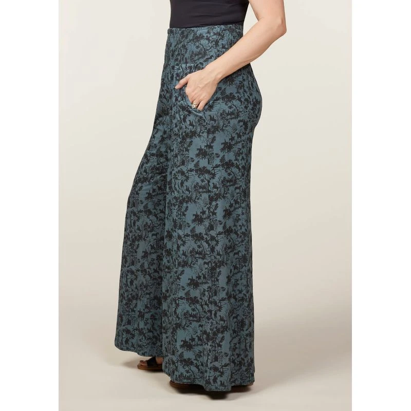 EQL Women's Soft Sweep Wide Leg Print Pant - Bluegrass Countryside 3 EQL Women's Soft Sweep Wide Leg Print Pant - Bluegrass Countryside - Image 3