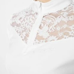 B Vertigo Women's Kayla Laced Short Sleeved Show Shirt - Brilliant White -Tack Of The Day Store 650101 800 800