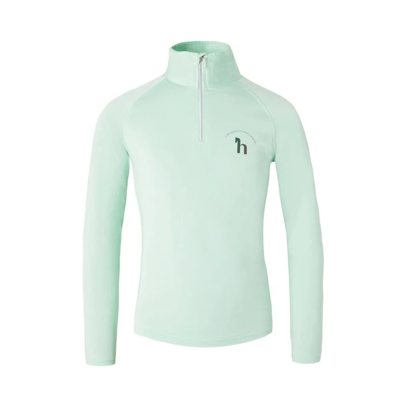 Horze Kids' Lola Long Sleeved Half Zip Tech Shirt - Dusty Aqua 1 Horze Kids' Lola Long Sleeved Half Zip Tech Shirt - Dusty Aqua
