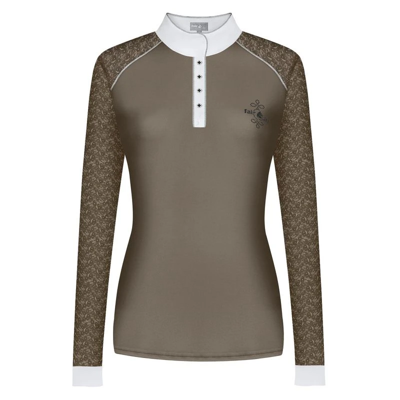 Fair Play Women's Anita Long Sleeve Competition Shirt - Taupe Grey 1 Fair Play Women's Anita Long Sleeve Competition Shirt - Taupe Grey