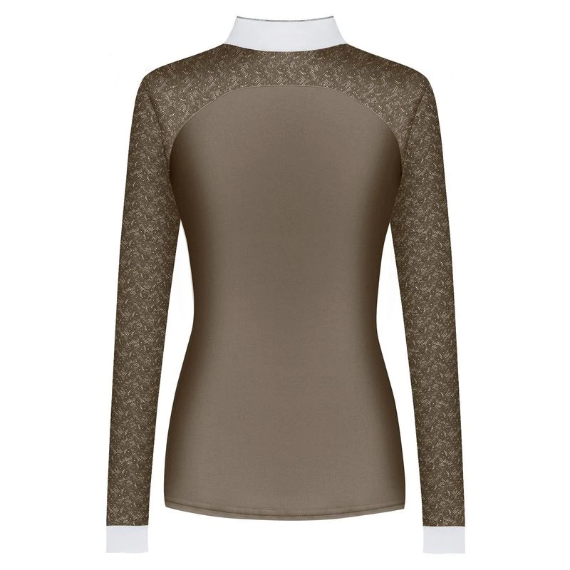 Fair Play Women's Anita Long Sleeve Competition Shirt - Taupe Grey 2 Fair Play Women's Anita Long Sleeve Competition Shirt - Taupe Grey - Image 2
