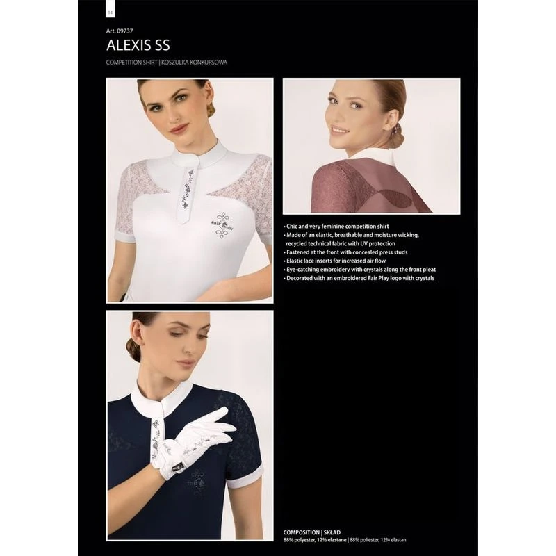 Fair Play Women's Alexis Short Sleeve Competition Shirt - Navy 3 Fair Play Women's Alexis Short Sleeve Competition Shirt - Navy - Image 3