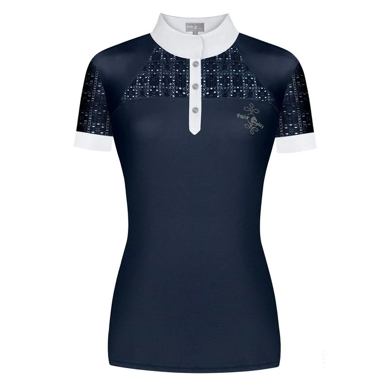 Fair Play Women's Aiko Short Sleeve Competition Shirt - Navy 1 Fair Play Women's Aiko Short Sleeve Competition Shirt - Navy