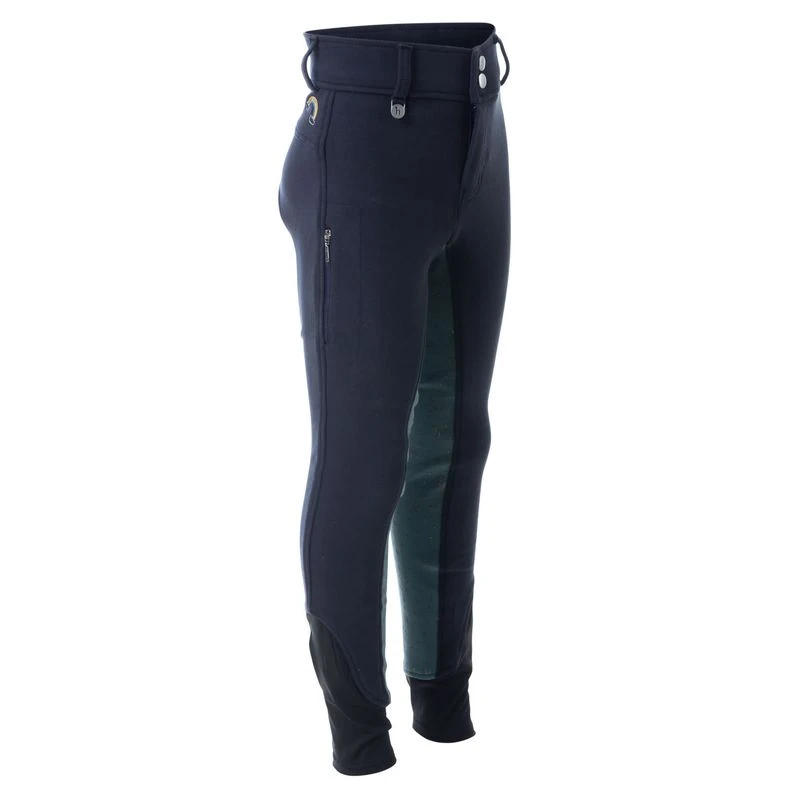 Horze Kids' Samara Full Seat Breeches - Dark Navy 2 Horze Kids' Samara Full Seat Breeches - Dark Navy - Image 2