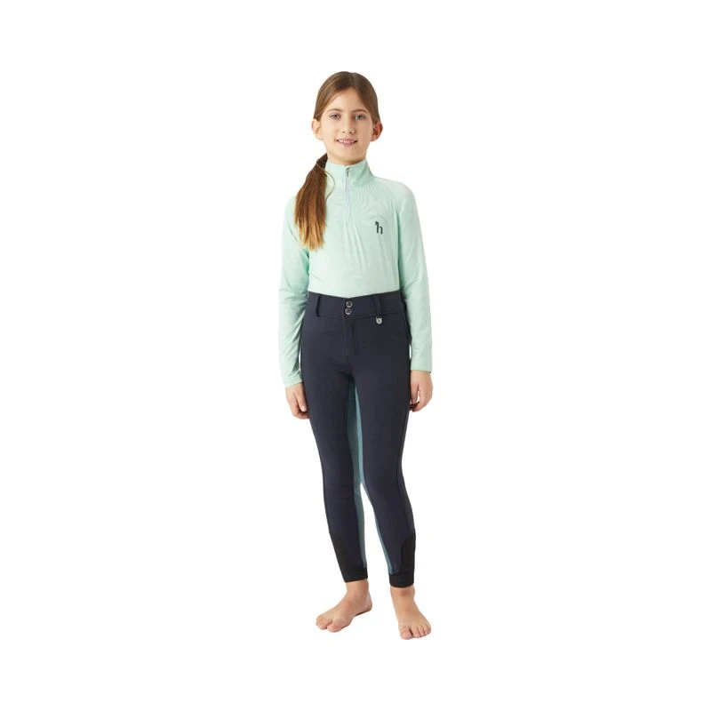 Horze Kids' Samara Full Seat Breeches - Dark Navy 5 Horze Kids' Samara Full Seat Breeches - Dark Navy - Image 5