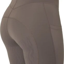 Horze Women's Alyssa High Waist UV Pro Full Seat Tights - Iron Grey Brown -Tack Of The Day Store 659942 800 800