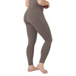 Horze Women's Alyssa High Waist UV Pro Full Seat Tights - Iron Grey Brown -Tack Of The Day Store 659943 800 800