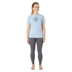 Horze Women's Zion Cotton Stretch T Shirt - Cashmere Blue -Tack Of The Day Store 660137 800 800