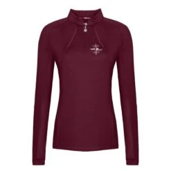 Fair Play Women's Paula Long Sleeve Tech Shirt - Burgundy