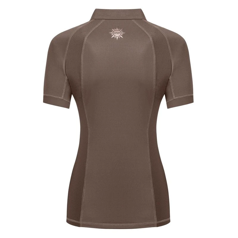 Fair Play Women's Paula Short Sleeve Tech Shirt - Taupe Grey 2 Fair Play Women's Paula Short Sleeve Tech Shirt - Taupe Grey - Image 2