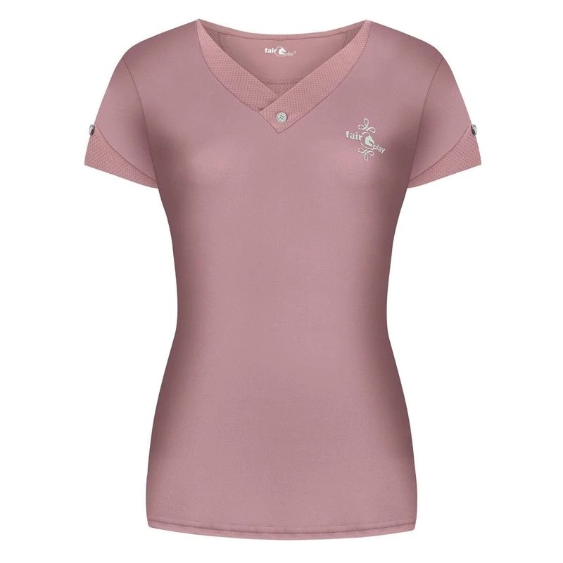 Fair Play Women's Alba Short Sleeve Tech Tee Shirt - Dusty Pink 1 Fair Play Women's Alba Short Sleeve Tech Tee Shirt - Dusty Pink