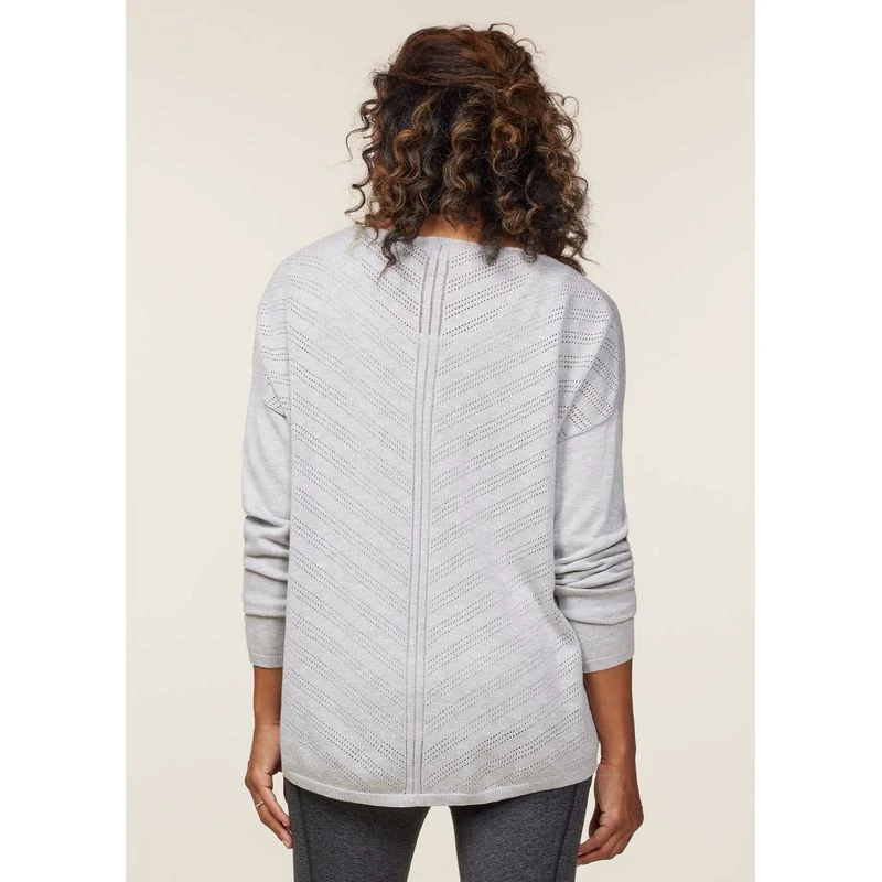 EQL Women's Chevron Pointelle Sweater - Heather Grey 3 EQL Women's Chevron Pointelle Sweater - Heather Grey - Image 3