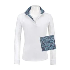 RJ Classics Kids' Maddie Jr 37.5 Show Shirt - White/Blue Paisley Floral