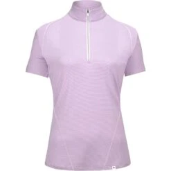 RJ Classics Women's Winnie Short Sleeve Tech Shirt - Mauve Mist Stripe