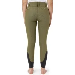 Horze Women's High Waist Full Seat Breeches W/Crystals - Winter Moss Green 7 Horze Women's High Waist Full Seat Breeches W/Crystals - Winter Moss Green -Tack Of The Day Store 677396 800 800