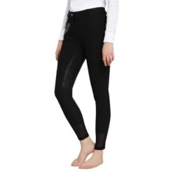 TuffRider Women's Tiffany Ribbed Breech W/Silicone Full Seat - Black -Tack Of The Day Store 678936 800 800