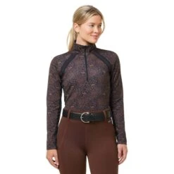 Kerrits Women's Rail Side Quarter Zip Tech Top - Leather Snaffle Harmony -Tack Of The Day Store 681444 800 800