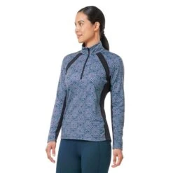 Kerrits Women's Rail Side Quarter Zip Tech Top - Iris Starlight -Tack Of The Day Store 681647 800 800