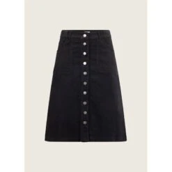 EQL Women's Soft Stretch Corduroy Skirt - Black