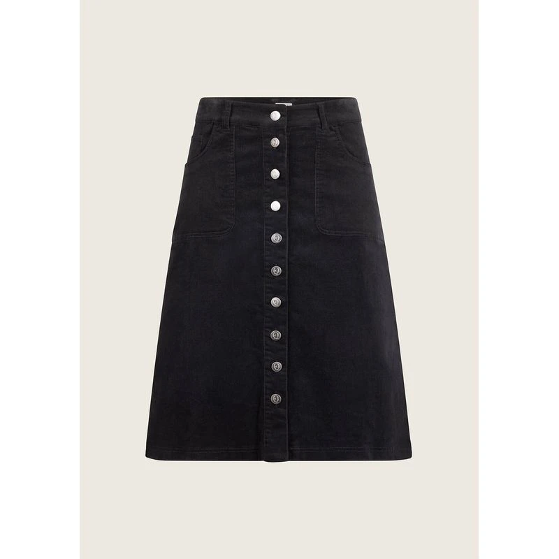 EQL Women's Soft Stretch Corduroy Skirt - Black 1 EQL Women's Soft Stretch Corduroy Skirt - Black