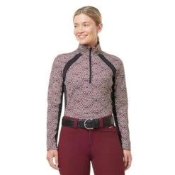 Kerrits Women's Rail Side Quarter Zip Tech Top - Sangria Starlight -Tack Of The Day Store 681957 800 800