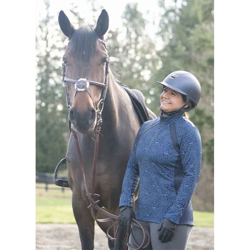 Kerrits Women's Rail Side Quarter Zip Tech Top - Ink Snaffle Harmony 5 Kerrits Women's Rail Side Quarter Zip Tech Top - Ink Snaffle Harmony - Image 5