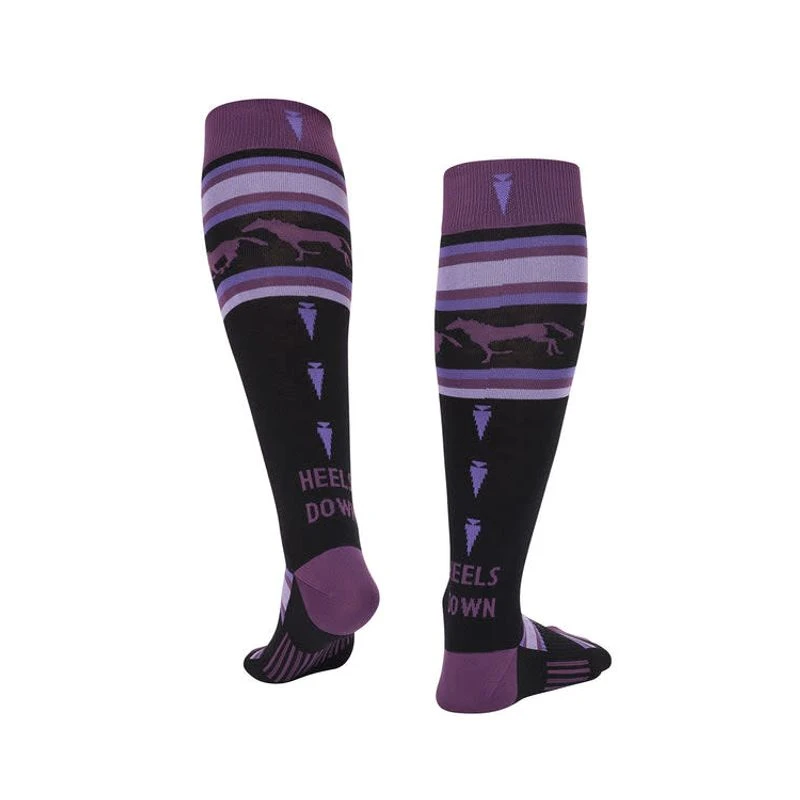 Kerrits Women's Heels Down Wool Socks - Black/Huckleberry 2 Kerrits Women's Heels Down Wool Socks - Black/Huckleberry - Image 2