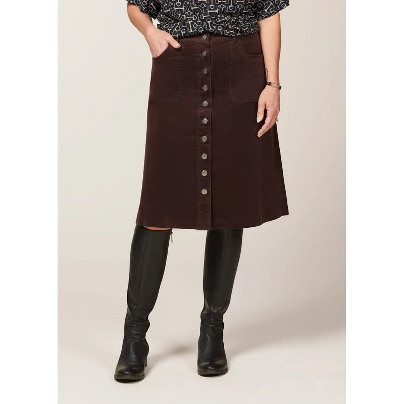 EQL Women's Soft Stretch Corduroy Skirt - Java 3 EQL Women's Soft Stretch Corduroy Skirt - Java - Image 3