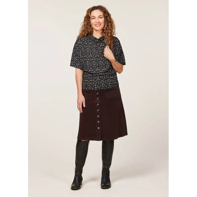 EQL Women's Soft Stretch Corduroy Skirt - Java 4 EQL Women's Soft Stretch Corduroy Skirt - Java - Image 4