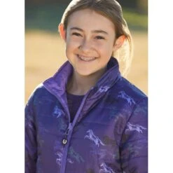 Kerrits Kids' Pony Tracks Reversible Quilted Jacket - Huckleberry Run Free/Iris -Tack Of The Day Store 682866 800 800