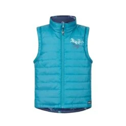 Kerrits Kids' Pony Tracks Reversible Quilted Vest - Ink Run Free/Peacock