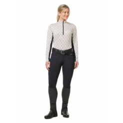 Kerrits Women's Keystone Ice Fil Long Sleeve Shirt - Vanilla Bits N Crops -Tack Of The Day Store 683213 800 800