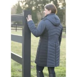 Kerrits Women's Horsey Houndstooth Insulated Parka - Ink Houndstooth/Black -Tack Of The Day Store 683242 800 800