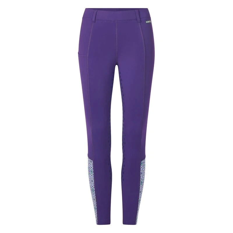 Kerrits Kids' Thermo Tech Printed Tights - Huckleberry/Iris Starlight 1 Kerrits Kids' Thermo Tech Printed Tights - Huckleberry/Iris Starlight