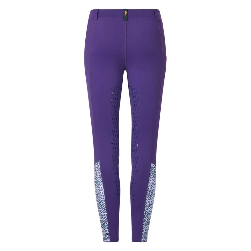 Kerrits Kids' Thermo Tech Printed Tights - Huckleberry/Iris Starlight 2 Kerrits Kids' Thermo Tech Printed Tights - Huckleberry/Iris Starlight - Image 2