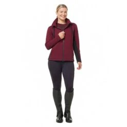 Kerrits Women's Double Take Full Zip Fleece Hoodie - Sangria -Tack Of The Day Store 687177 800 800