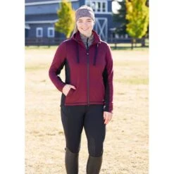 Kerrits Women's Double Take Full Zip Fleece Hoodie - Sangria -Tack Of The Day Store 687178 800 800