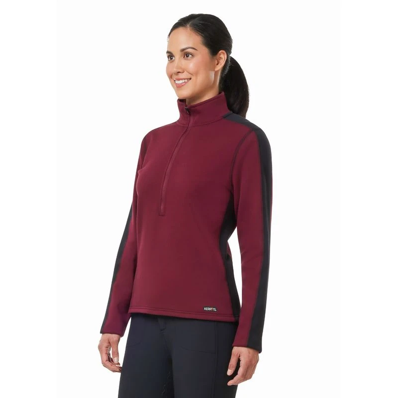 Kerrits Women's Muzzle Nuzzle Fleece Half Zip - Sangria 2 Kerrits Women's Muzzle Nuzzle Fleece Half Zip - Sangria - Image 2