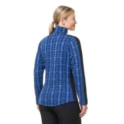 Kerrits Women's Muzzle Nuzzle Fleece Half Zip - True Blue Plaid Pasture -Tack Of The Day Store 687563 800 800