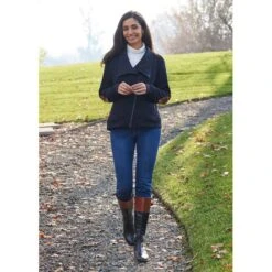 EQL Women's Wrap Front Fleece Jacket - Black -Tack Of The Day Store 688346 800 800