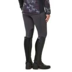 Kerrits Women's Fleece Lite II Knee Patch Tights - Peppercorn Herringbone -Tack Of The Day Store 688594 800 800