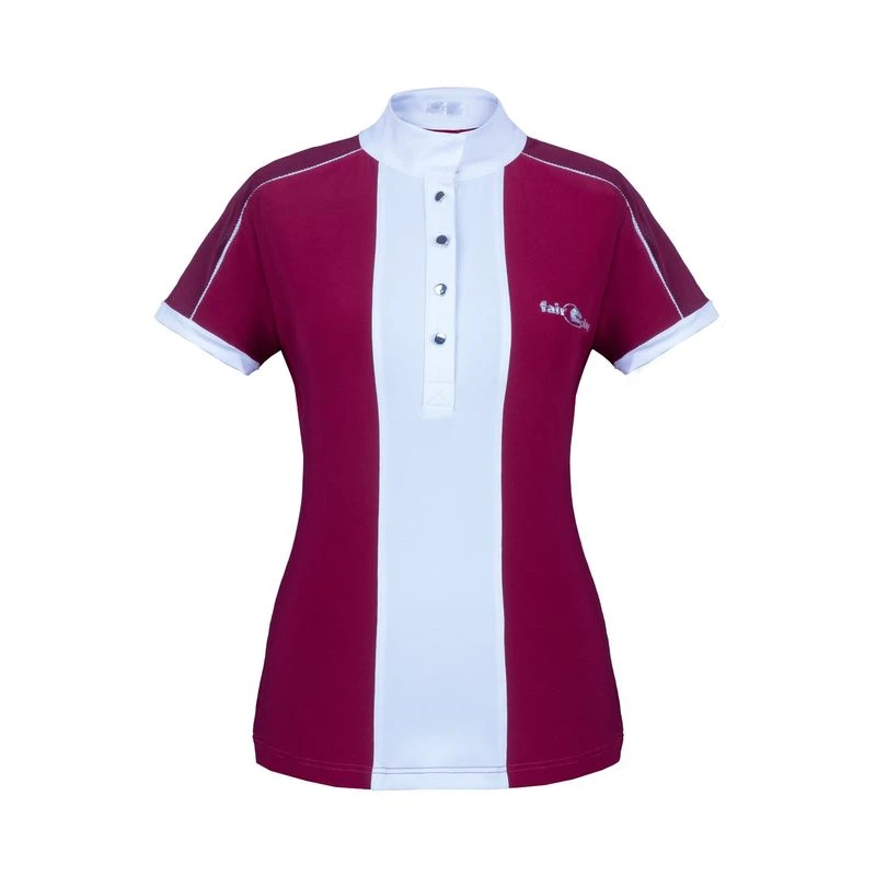 Fair Play Women's Claire Short Sleeve Competition Shirt - Burgundy/White 1 Fair Play Women's Claire Short Sleeve Competition Shirt - Burgundy/White