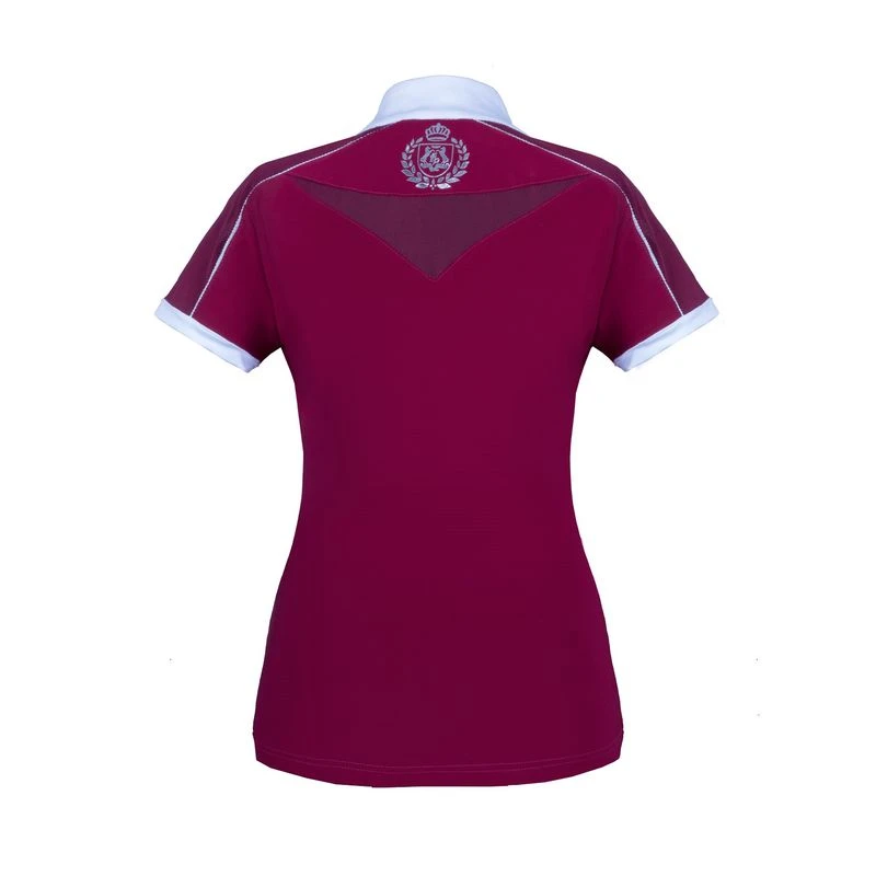 Fair Play Women's Claire Short Sleeve Competition Shirt - Burgundy/White 2 Fair Play Women's Claire Short Sleeve Competition Shirt - Burgundy/White - Image 2