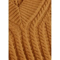 EQL Women's Brittany Cable Knit V-Neck Sweater - Spice -Tack Of The Day Store 694399 800 800