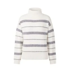 EQL Women's Railway Stripe Sweater - Soft White/Black