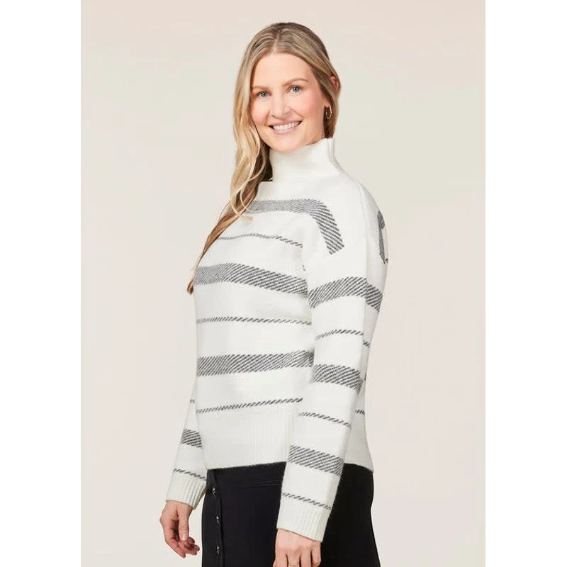 EQL Women's Railway Stripe Sweater - Soft White/Black 3 EQL Women's Railway Stripe Sweater - Soft White/Black - Image 3