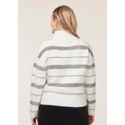EQL Women's Railway Stripe Sweater - Soft White/Black 9 EQL Women's Railway Stripe Sweater - Soft White/Black -Tack Of The Day Store 694416 800 800